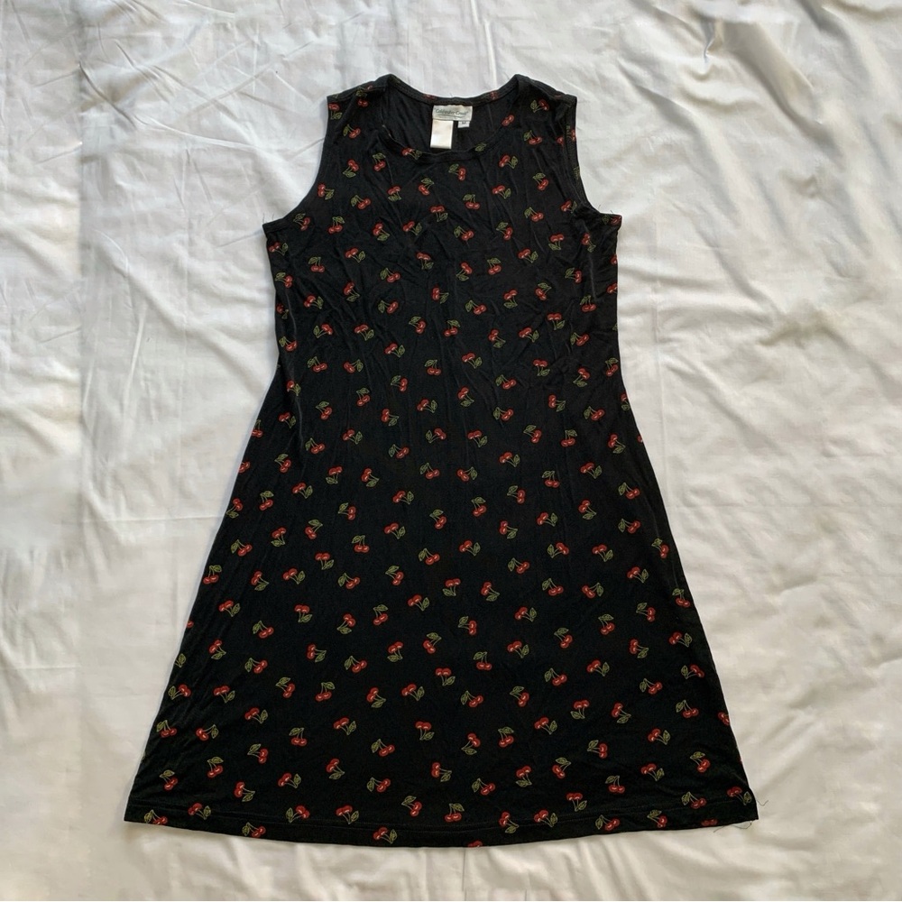 Cherry print coquette midi dress